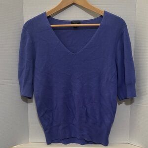 Ann Taylor Blue V-Neck Sweater